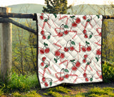 Hand Drawn Cherry Pattern Premium Quilt