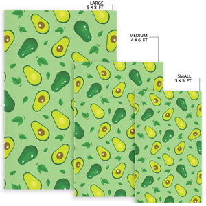 Avocado Pattern Green Background Area Rug