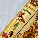 Egypt Hieroglyphics Pattern Print Design 04 Premium Blanket