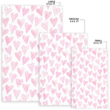 Watercolor Pink Heart Pattern Area Rug