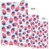Strawberry Pattern Blue Lines Background Area Rug