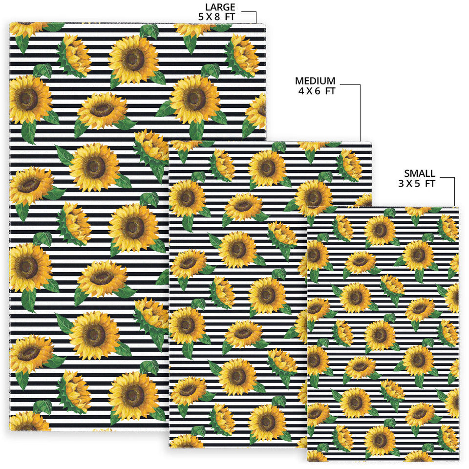 Sunflowers Ribbon Background Area Rug