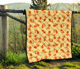 Goldfish Pattern Print Design 02 Premium Quilt