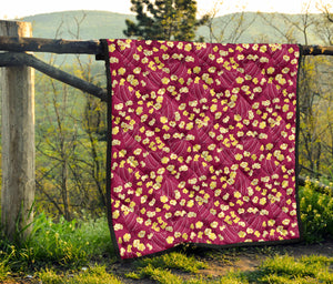 Popcorn Pattern Print Design 02 Premium Quilt