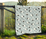 Sheep Polka Dot Cloud Pattern Premium Quilt.