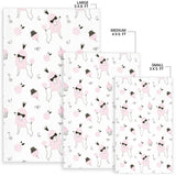 Poodle Dog Rose Cake Pattern Area Rug