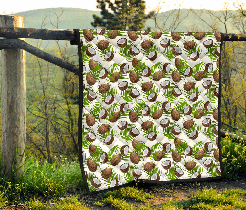 Coconut Pattern Print Design 04 Premium Quilt