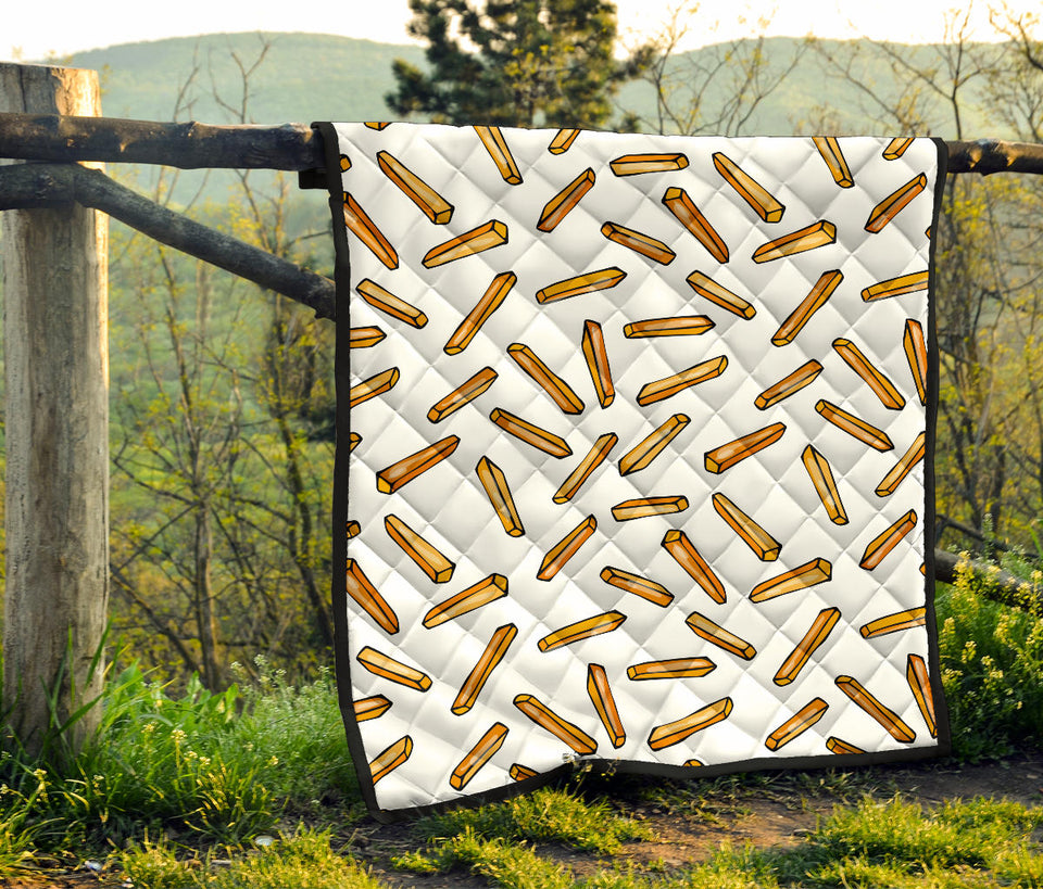 French Fries Potato Pattern Premium Quilt
