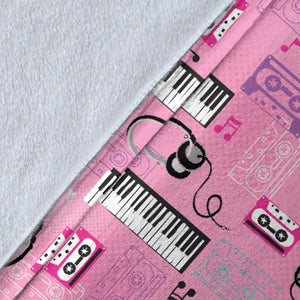Piano Pattern Print Design 01 Premium Blanket