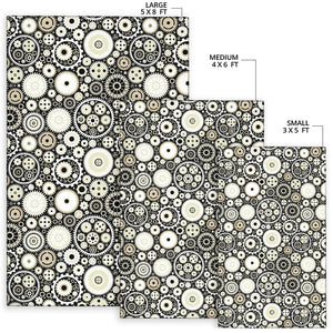 Gear Pattern Print Design 02 Area Rug