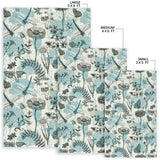 Dragonfly Butterfly Plants Insect Flower Vintage Style Pattern Area Rug