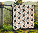 Pig Pattern Print Design 05 Premium Quilt