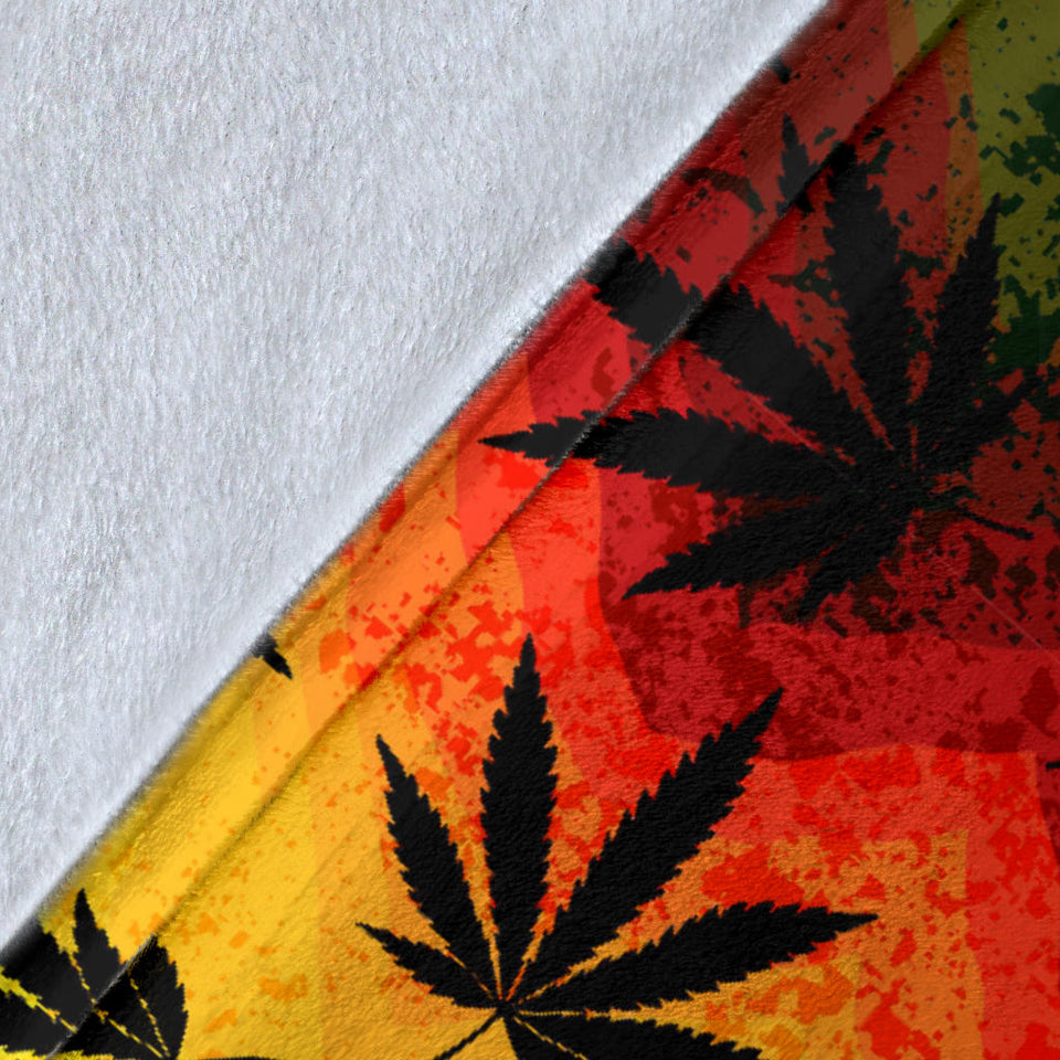 Canabis Marijuana Weed Pattern Print Design 03 Premium Blanket