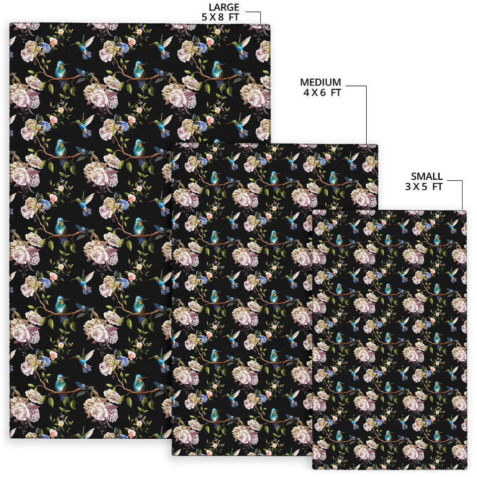 Hummingbird Pattern Print Design 03 Area Rug