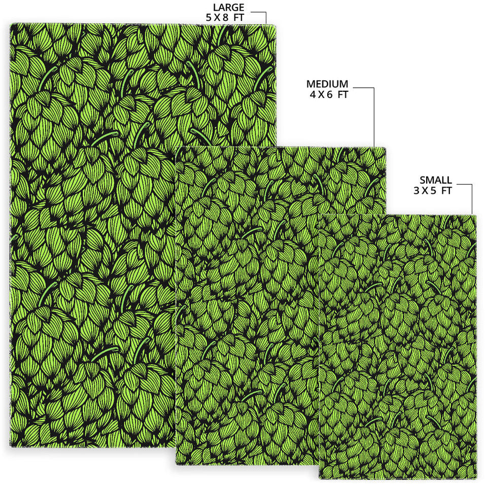 Green Hop Patternn Area Rug