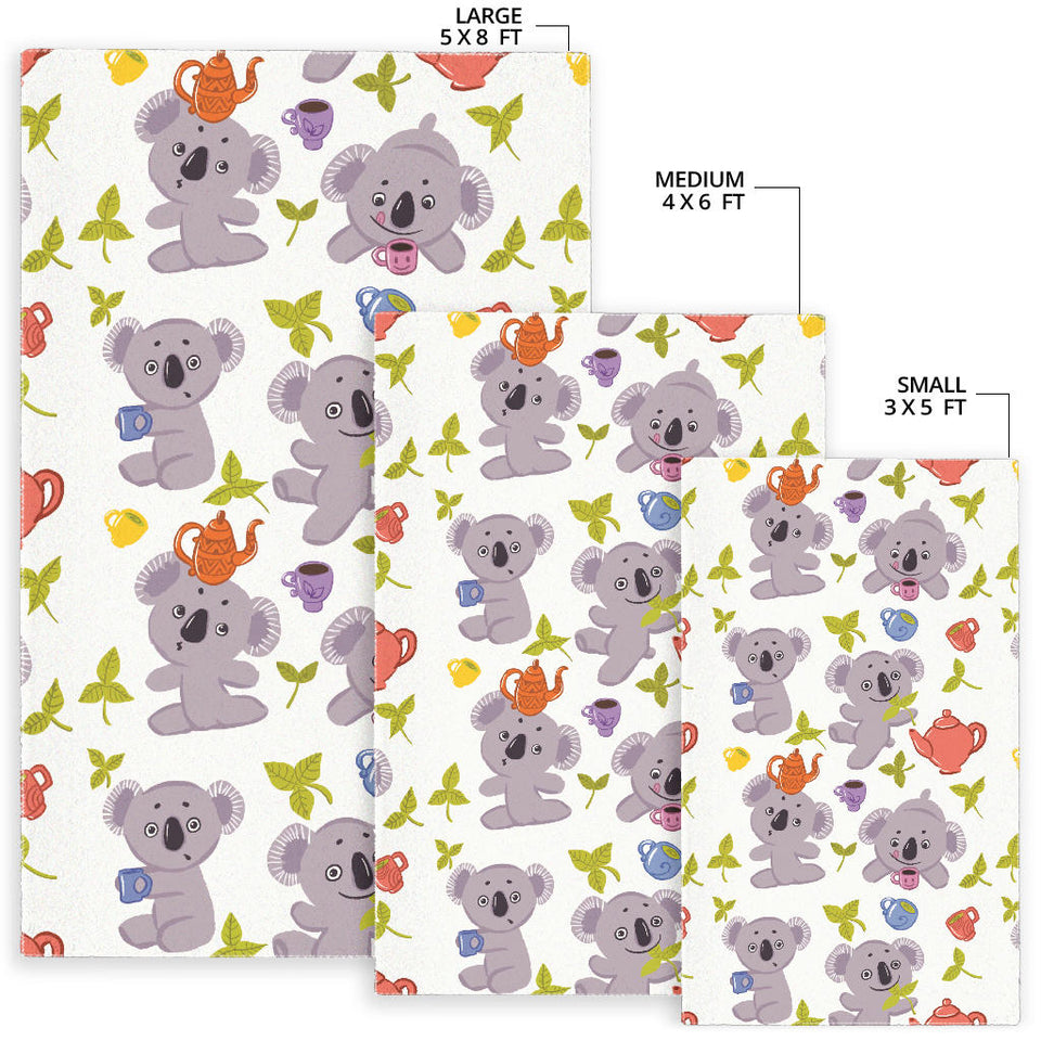 Cute Koalas Teapots Tea Area Rug