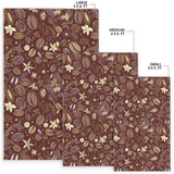 Coffee Bean Flower Pattern Area Rug