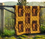 Egypt Hieroglyphics Pattern Print Design 05 Premium Quilt