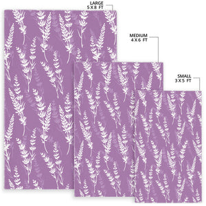 Lavender Flowers Purple Pattern Area Rug