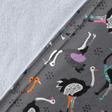 Ostrich Pattern Print Design 01 Premium Blanket