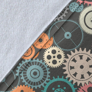 Gear Pattern Print Design 05 Premium Blanket