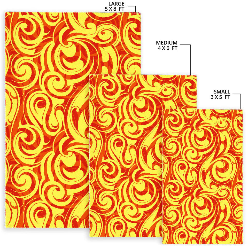 Fire Flame Design Pattern Area Rug