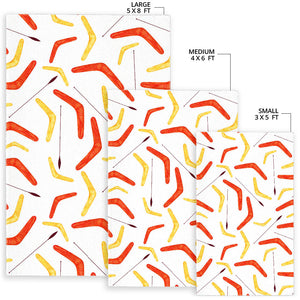 Waterclor Boomerang Australian Aboriginal Ornament Area Rug
