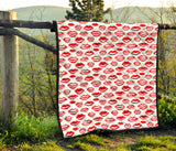 Lips Pattern Print Design 05 Premium Quilt