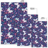 Colorful Butterfly Flower Pattern Area Rug