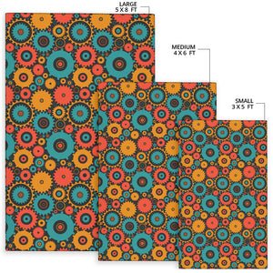 Gear Pattern Print Design 01 Area Rug