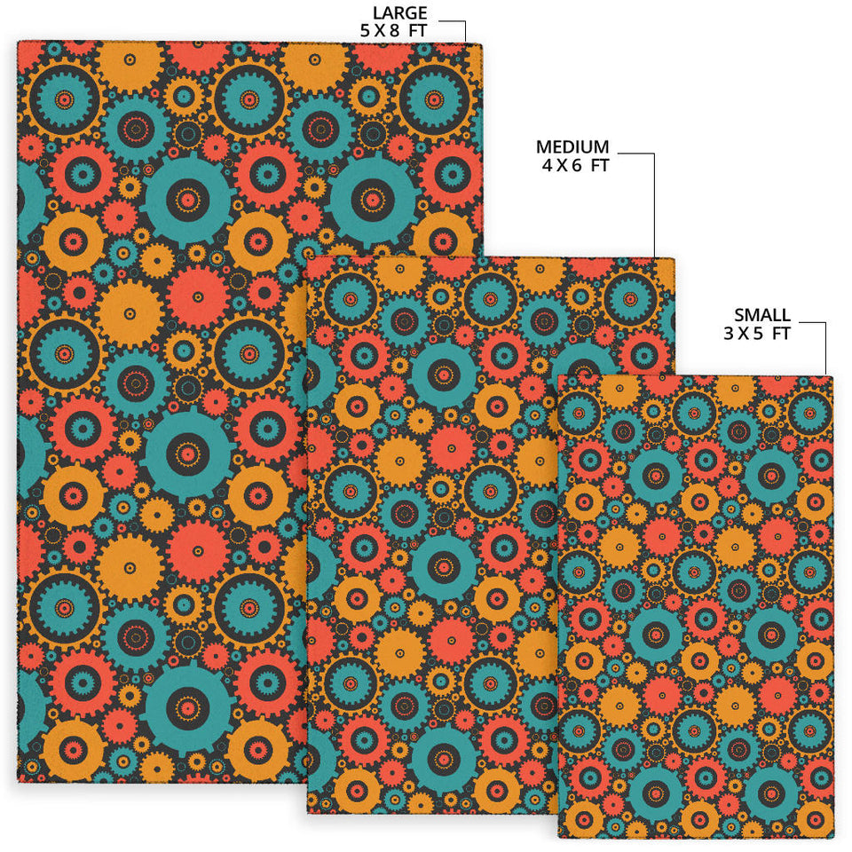 Gear Pattern Print Design 01 Area Rug