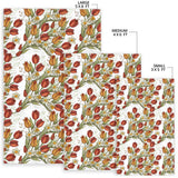 Red Tulips And Daffodils Pattern Area Rug