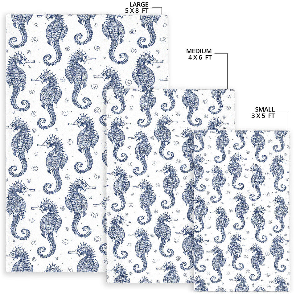 Seahorse Pattern Background Area Rug