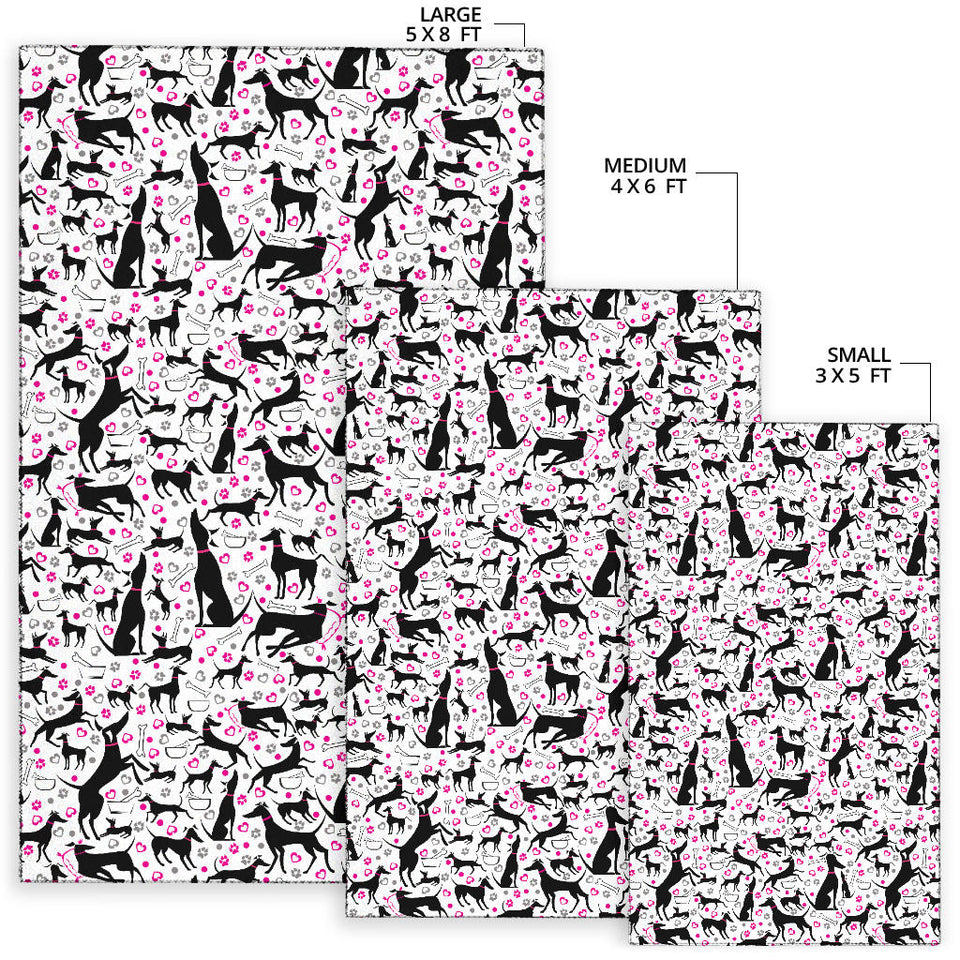 Greyhound Pattern Print Design 02 Area Rug