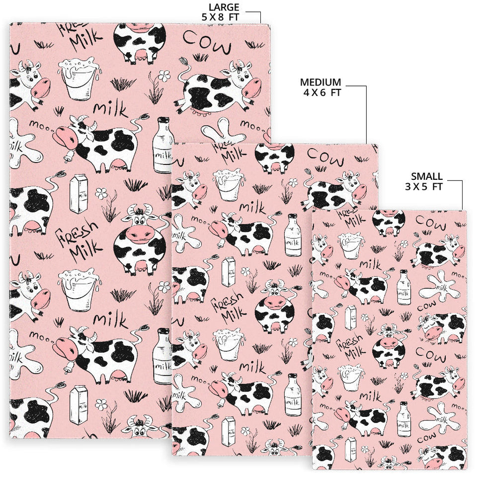 Cows Milk Product Pink Background Area Rug