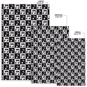 Music Notes Pattern Print Design 01 Area Rug