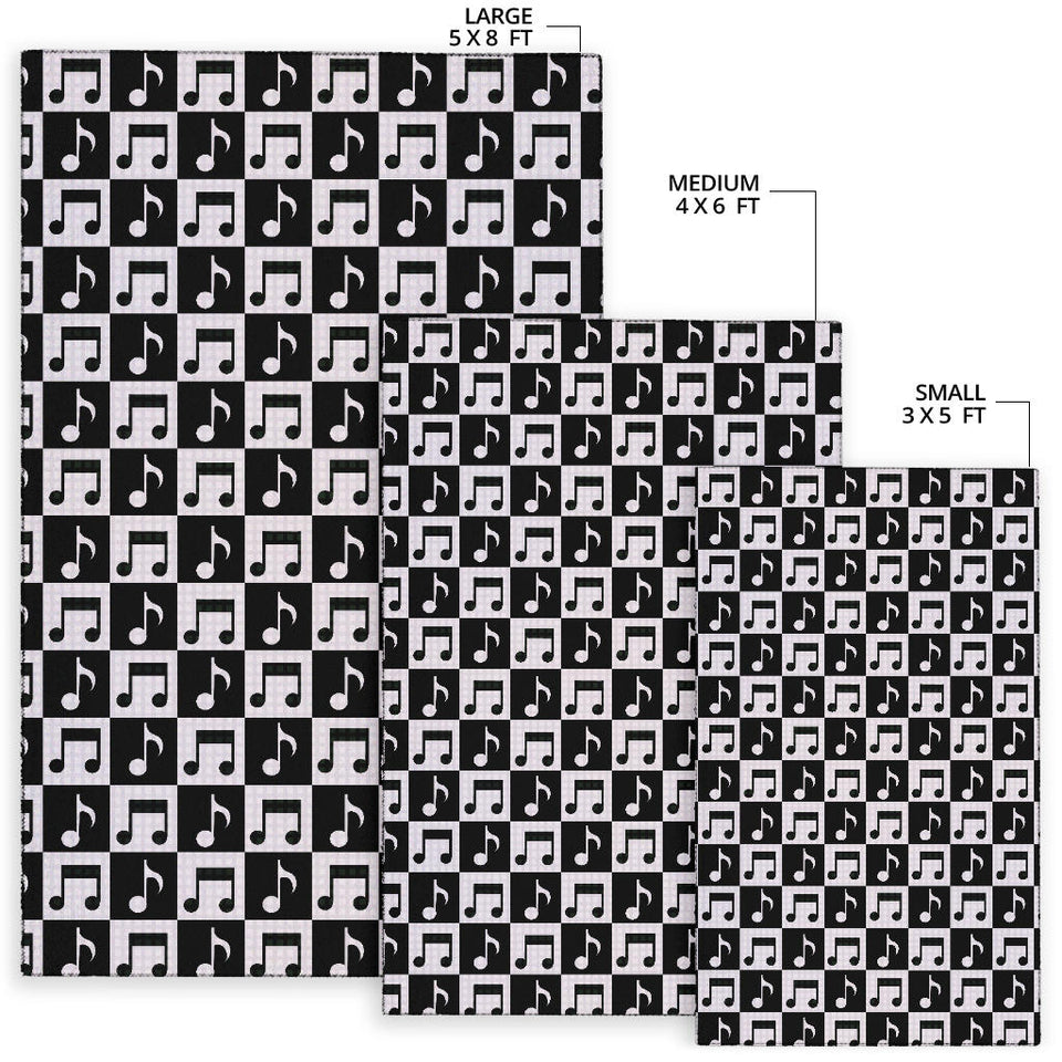 Music Notes Pattern Print Design 01 Area Rug