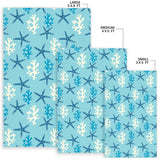 Blue Starfish Coral Reef Pattern Area Rug