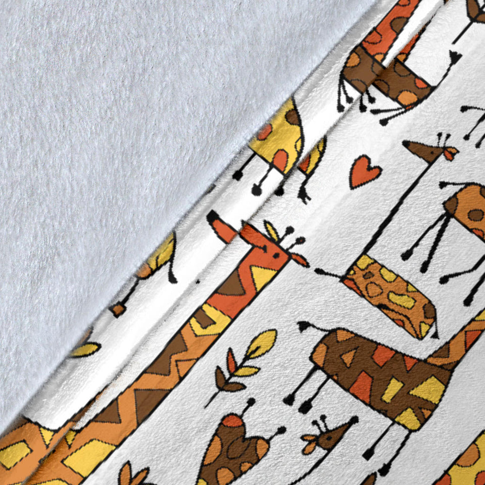 Giraffe Pattern Print Design 04 Premium Blanket