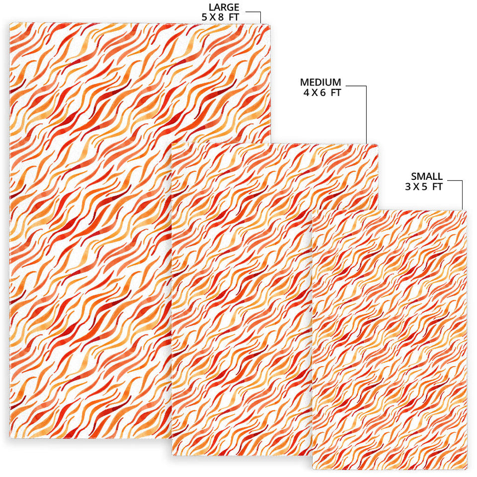 Fire Flame Watercolor Pattern Area Rug