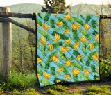Banana Leaves Banana Design Pattern Premium Quilt