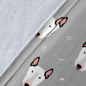 Bull Terrier Pattern Print Design 05 Premium Blanket