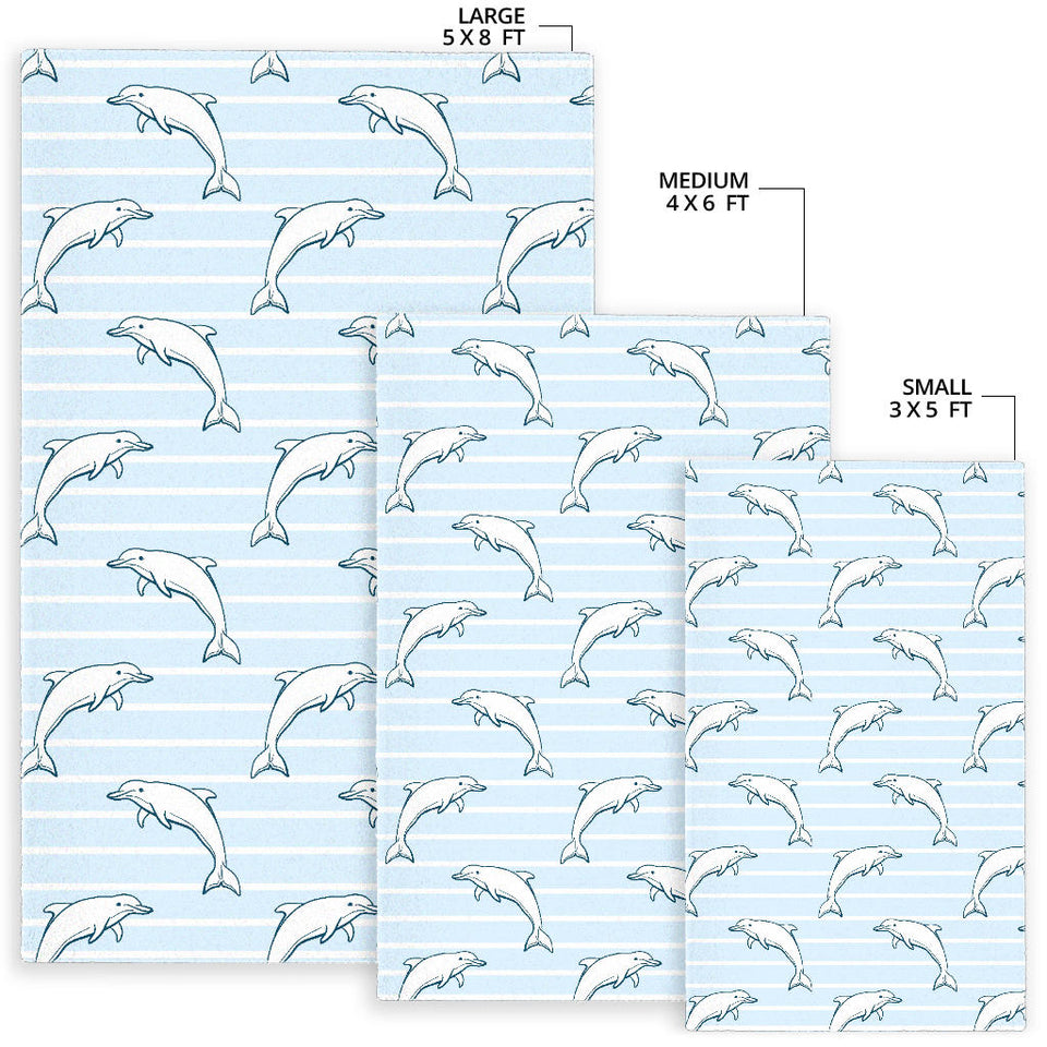 Dolphin Blue Striped Background Area Rug