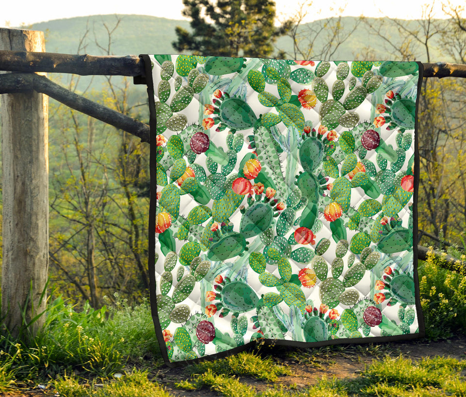 Cactus Design Pattern Copy Premium Quilt