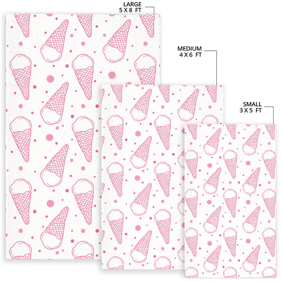 Hand Drawn Ice Cream Pattern Area Rug