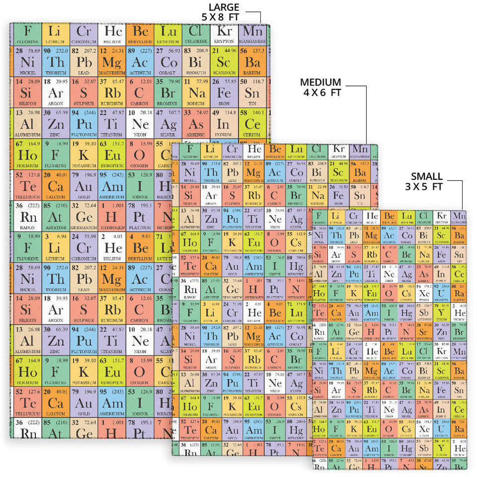 Chemistry Periodic Table Pattern Print Design 01 Area Rug