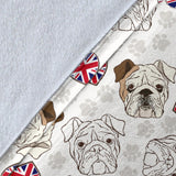 English Bulldog Pattern Print Design 01 Premium Blanket