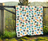 Math Pattern Print Design 05 Premium Quilt