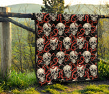 Red Snake Skull Pattern Premium Quilt