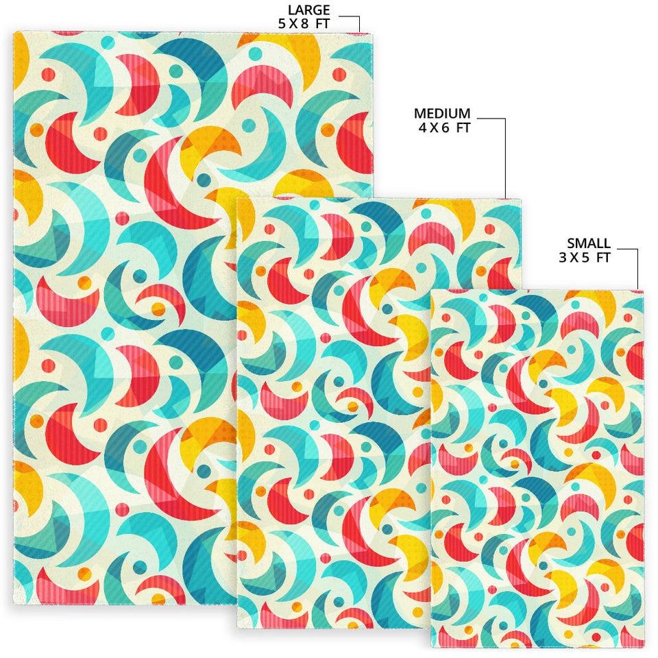 Colorful Moon Pattern Area Rug